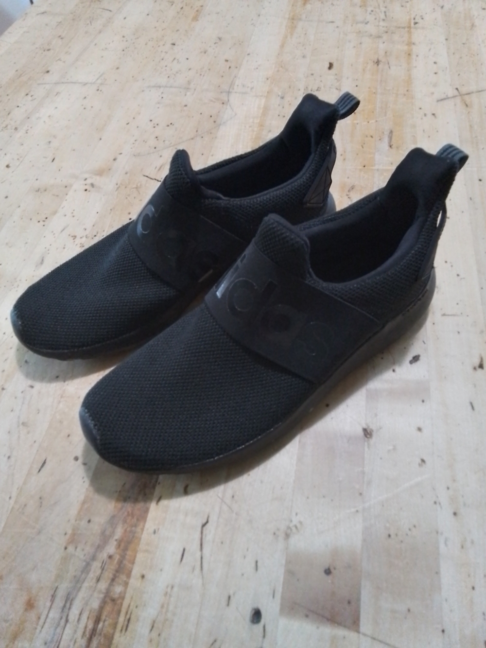 Adidas Cloudfoam Comfort Slip On Black Sneakers Womens Size 9